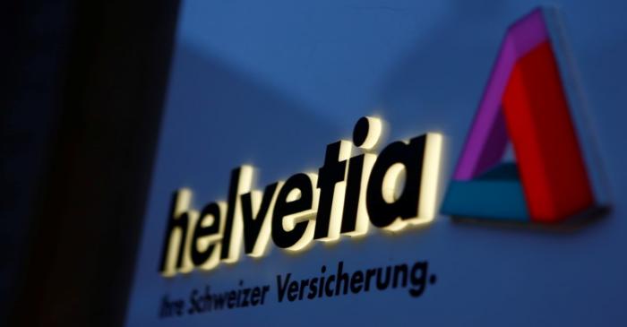 The logo of Swiss Helvetia insurance is seen at an office building in Vienna