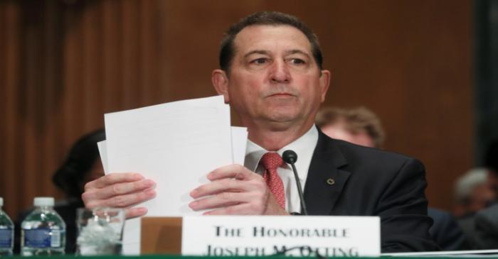 FILE PHOTO: Comptroller of the Currency Otting arrives at Senate Banking Committee hearing on