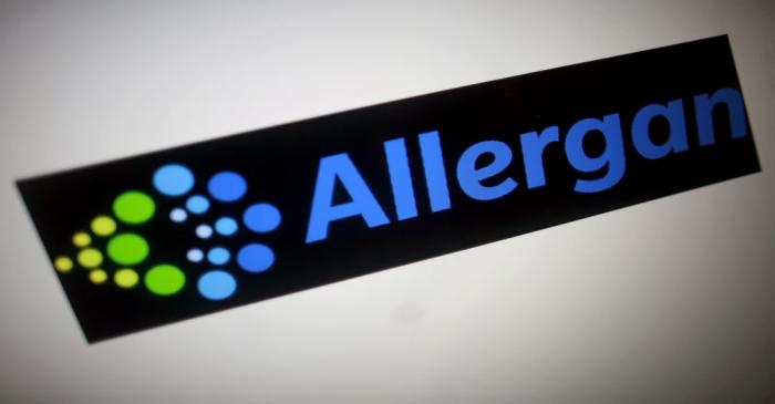 The Allergan logo is seen in this photo illustration