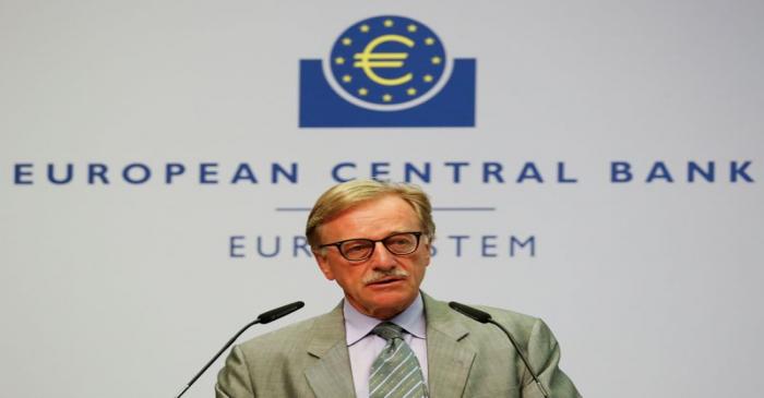 Yves Mersch, member of the Executive Board of the European Central Bank (ECB) presents the new
