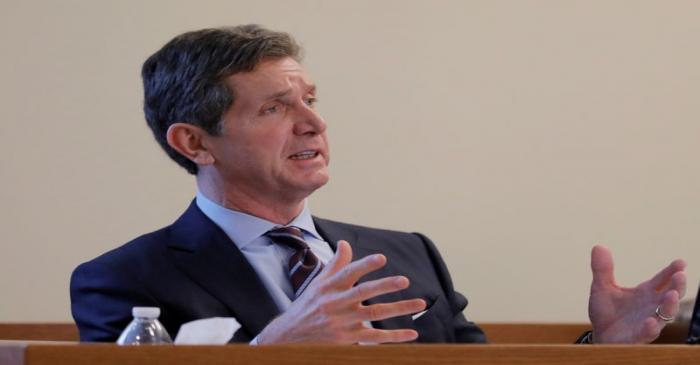 Alex Gorsky, chairman and CEO of Johnson & Johnson, takes the stand as a witness in New Jersey