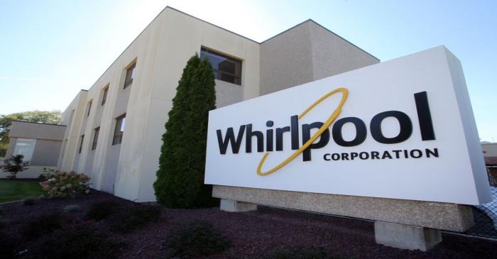 FILE PHOTO:  The administrative entrance at the Whirlpool plant in Clyde Ohio