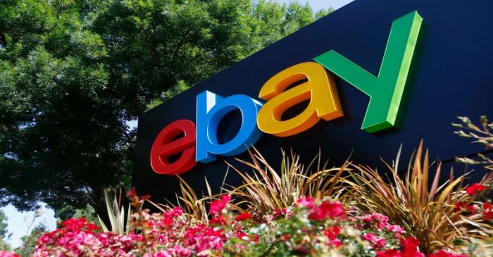 FILE PHOTO:  An eBay sign is seen at an office building in San Jose, California