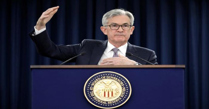Jerome Powell holds a news conference in Washington
