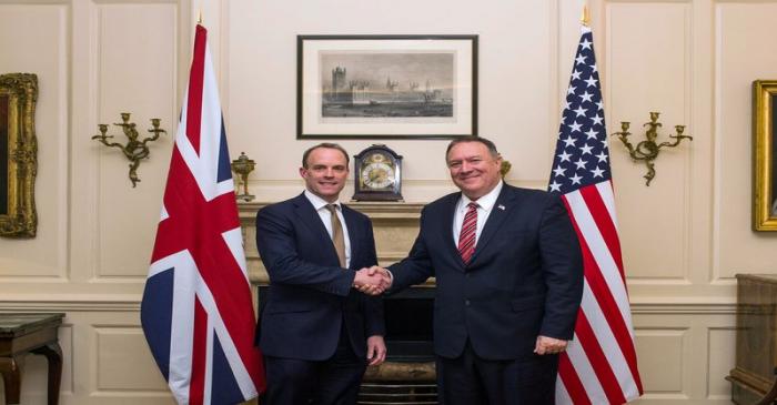 Britain's Foreign Secretary Raab meets U.S. Secretary of State Pompeo in London