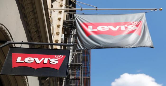 FILE PHOTO:  Levi's store signs are seen outside a Levi Strauss store in New York