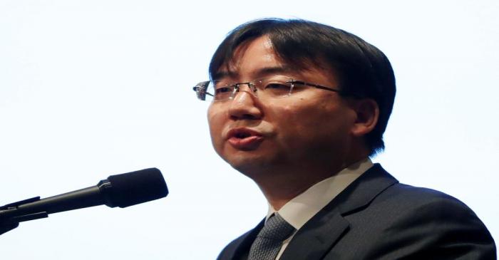 Nintendo President Furukawa attends a news conference in Tokyo