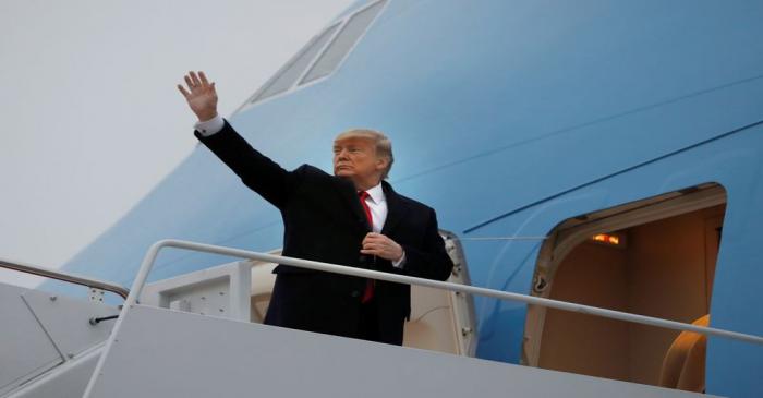 President Donald Trump and Melania Trump depart to Florida