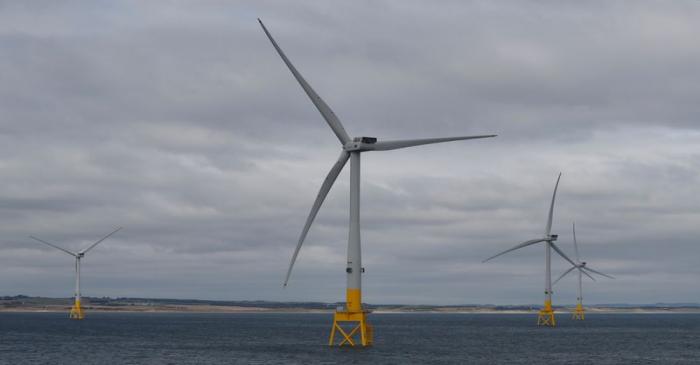 FILE PHOTO: The European Offshore Wind Deployment Centre (EOWDC) sits off Trump International