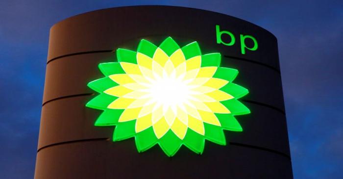 FILE PHOTO: Logo of BP is seen at a petrol station in Kloten