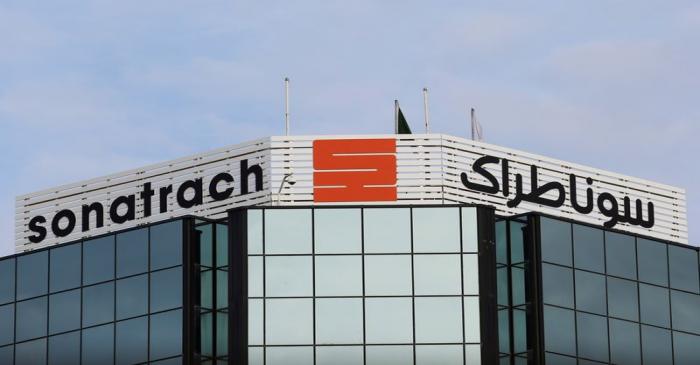 FILE PHOTO: The logo of the state energy company Sonatrach is pictured at the headquarters in