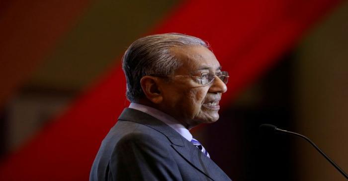 FILE PHOTO:  Malaysia's Prime Minister Mahathir Mohamad speaks during the signing ceremony for