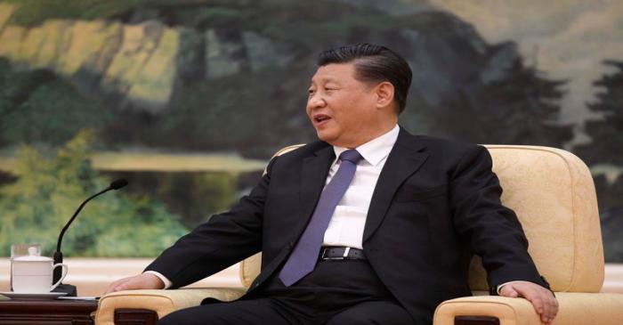 Chinese President Xi jinping speaks during a meeting with Tedros Adhanom, director general of