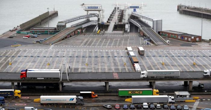 A general view shows the port on Brexit day, in Dover