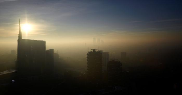 FILE PHOTO: Fog and smog in Milan