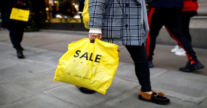 People shopping on Oxford Street in central London