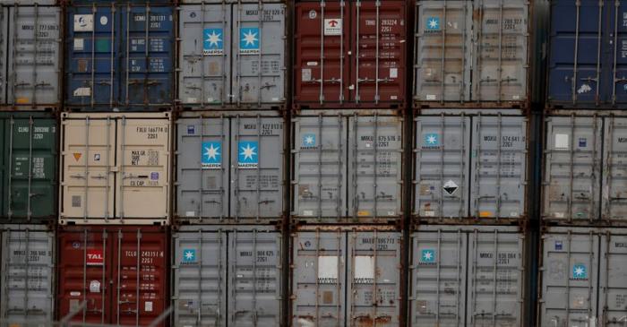 FILE PHOTO: Containers are seen at Lisbon's port