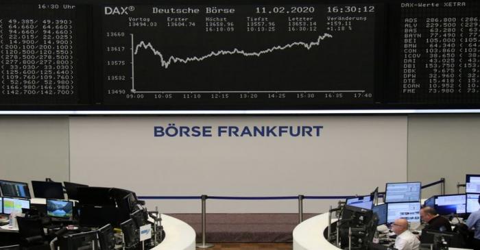 The German share price index DAX graph is pictured at the stock exchange in Frankfurt