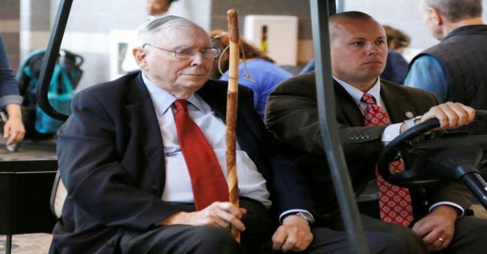 Berkshire Hathaway vice chairman Charlie Munger visits the shareholder shopping day in Omaha