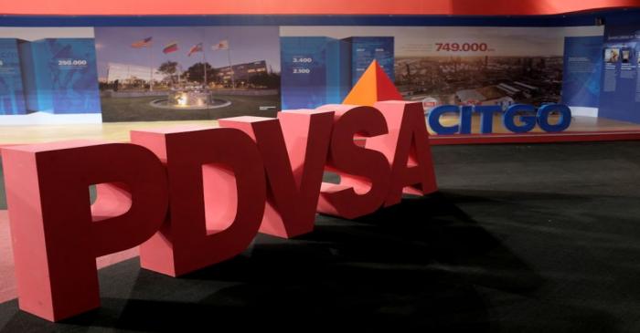 FILE PHOTO: The corporate logos of the state oil company PDVSA and Citgo Petroleum Corp are