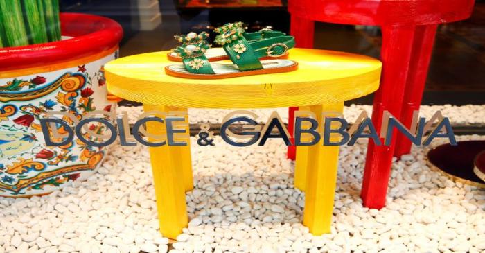 Logo of Italian designers Dolce & Gabbana is seen at a branch office in Zurich