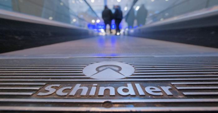 A moving stairway of Swiss elevator maker Schindler is pictured at a mall in Neuss