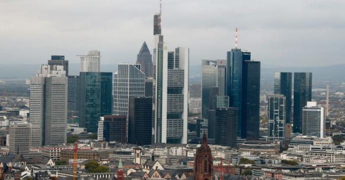 The skyline of the banking district is pictured in Frankfurt