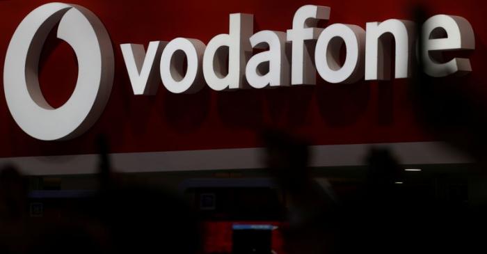 FILE PHOTO: The Vodafone logo is seen at the Mobile World Congress in Barcelona