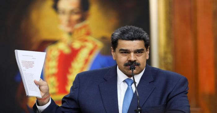 Venezuela's President Nicolas Maduro speaks during a news conference in Caracas