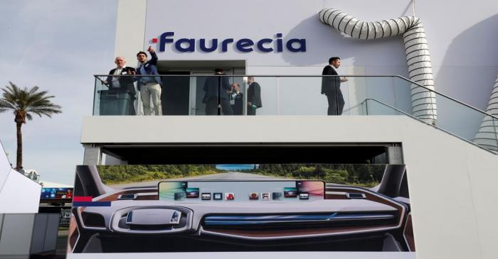 FILE PHOTO:  An illustration shows a car dashboard with a giant screen on the side of the
