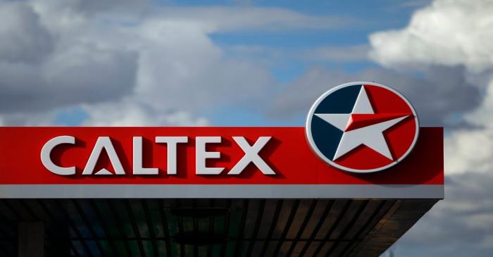 A Caltex sign is seen at a petrol station in Melbourne
