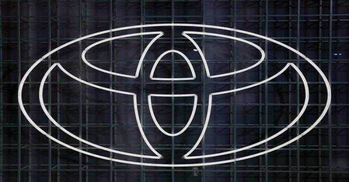 Toyota logo is seen in Tokyo Motor Show in Tokyo