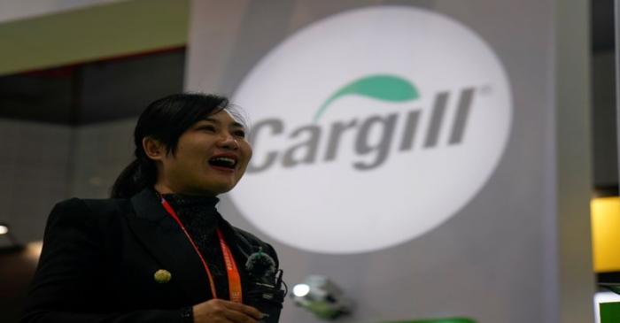FILE PHOTO: A Cargill sign is seen during the China International Import Expo (CIIE), at the
