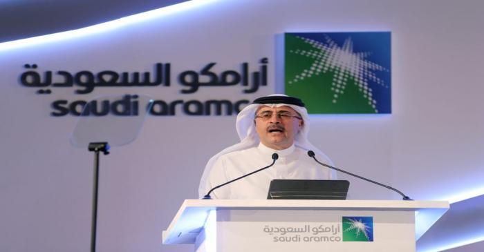 FILE PHOTO: Amin H. Nasser, president and CEO of Saudi Aramco, speaks during a news conference