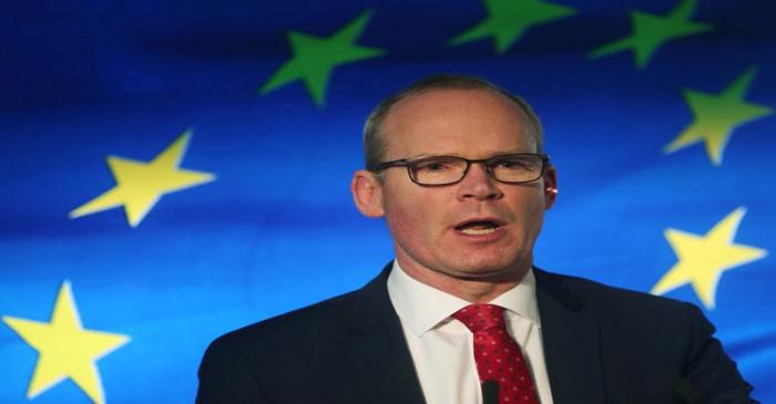 Irish Minister for Foreign Affairs Coveney speaks at the launch of his party's manifesto for