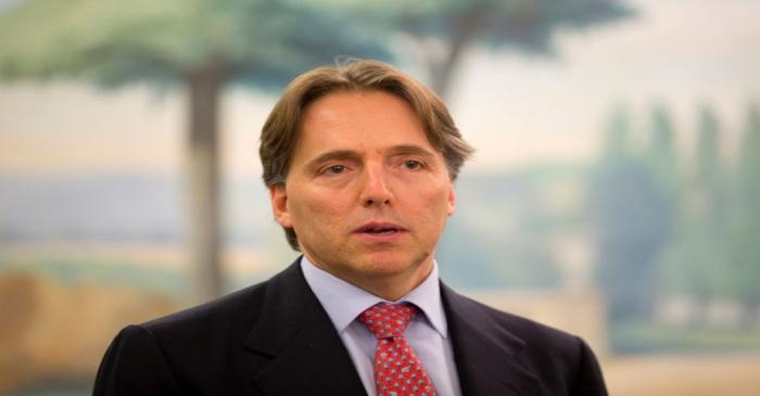 FILE PHOTO: Italian businessman Andrea Bonomi speaks during a press briefing in Paris