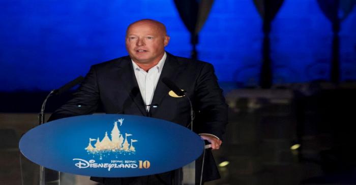 FILE PHOTO: Bob Chapek, chairman of Walt Disney Parks and Resorts, speaks during the 10th