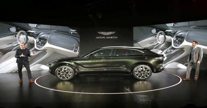 Aston Martin DBX, the company's first sport utility vehicle, is displayed at its global launch