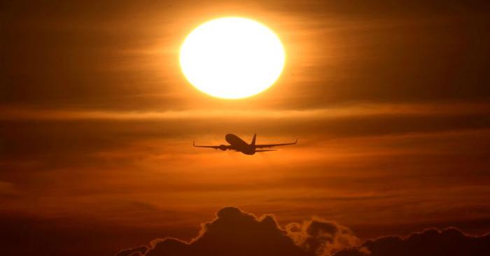 FILE PHOTO: An air plane takes off from the airport as air traffic is effected by the spread of