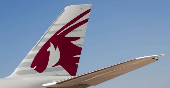 A Qatar Airways Airbus A350-1000  is pictured at the Eurasia Airshow in the Mediterranean