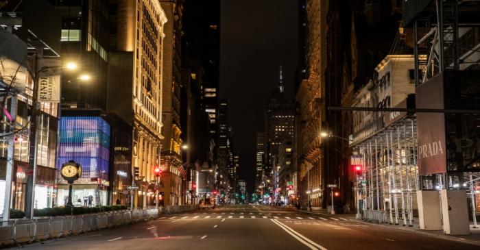 An empty 5th avenue is seen following the outbreak of the coronavirus disease (COVID-19), in