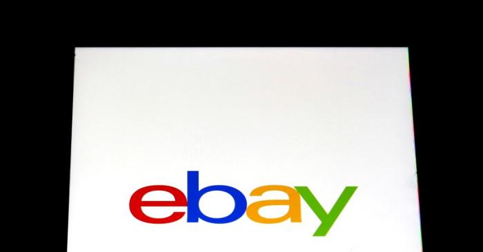 FILE PHOTO: The eBay logo is pictured on a screen in this photo illustration in New York