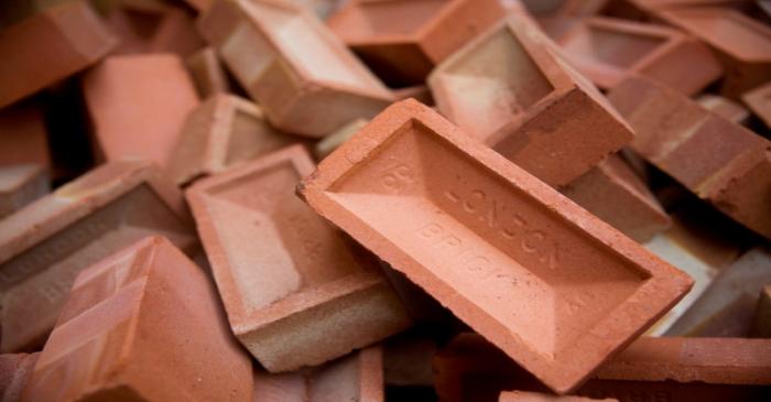 FILE PHOTO: Bricks at the Vauxhall depot of building material supplier Travis Perkins in London