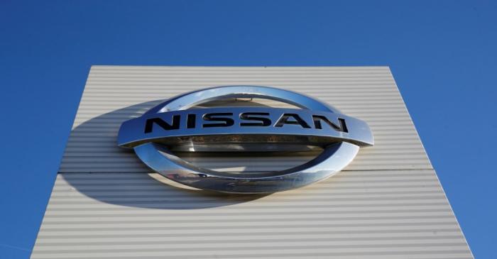 FILE PHOTO:  The Nissan logo is seen at Nissan car plant in Sunderland