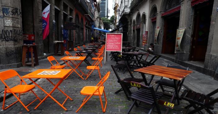 A view of empty restaurant tables amid the novel coronavirus disease (COVID-19) outbreak, in