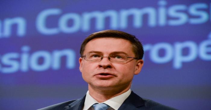 Executive Vice-President Valdis Dombrovskis presents the EU executive's economic response to