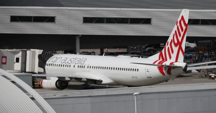 A Virgin Australia Airlines plane is seen at Kingsford Smith International Airport after