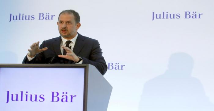 FILE PHOTO: CEO Rickenbacher of Swiss bank Julius Baer addresses annual news conference in