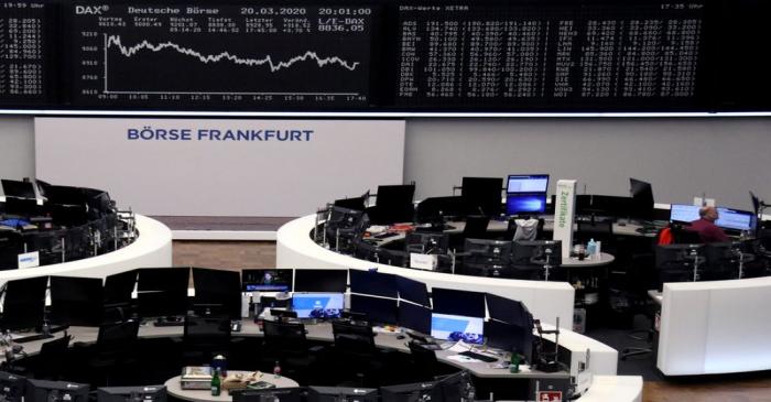 The German share price index DAX graph is pictured at the stock exchange in Frankfurt