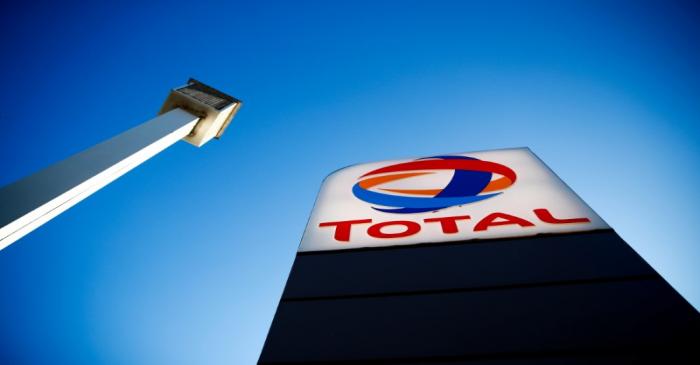 FILE PHOTO: The logo of French oil and gas company Total is seen in a petrol station in Paris